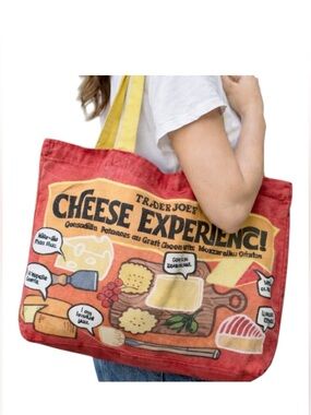 Trader Joe's Cheese Adventures Tote Bag - Red & Yellow